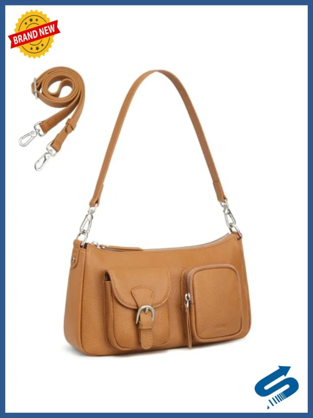 Pebbled Leather Hobo Bag for Women Crossbody Shoulder Purse with 6 Card Slots